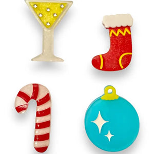 Lipstick & Chrome : Set of 4 Christmas Mini Brooches [PRE-ORDER]