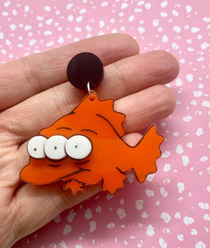 Birdie Bananas : Simpsons 3 Eye Fish Earrings