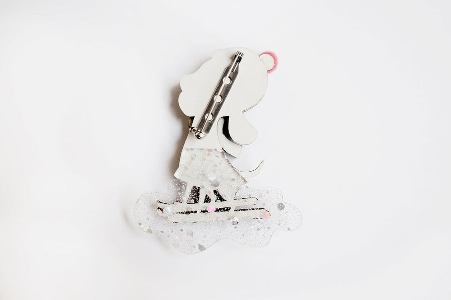 LaliBlue : Christmas : Skiing dog brooch