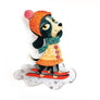 LaliBlue : Christmas : Skiing dog brooch