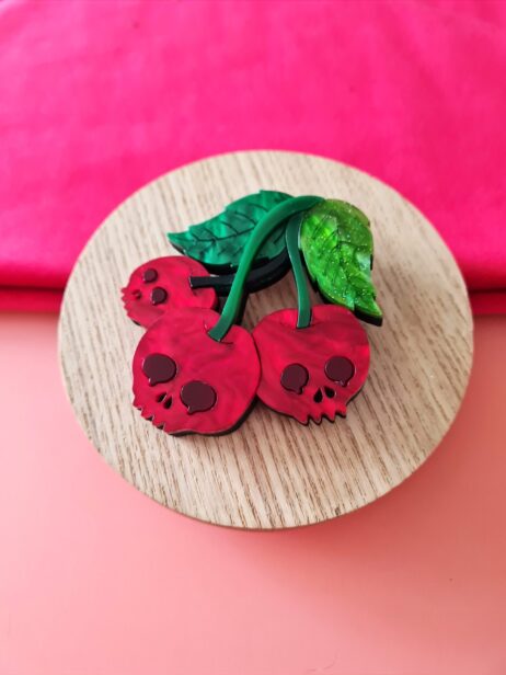 Cherryloco : Skull Cherry Brooch