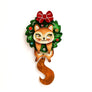 Laliblue : Christmas : Squirrel in a Christmas wreath Brooch