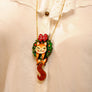 Laliblue : Christmas : Squirrel in a Christmas wreath necklace