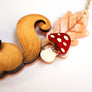 Laliblue : Christmas : Squirrel with mushrooms necklace