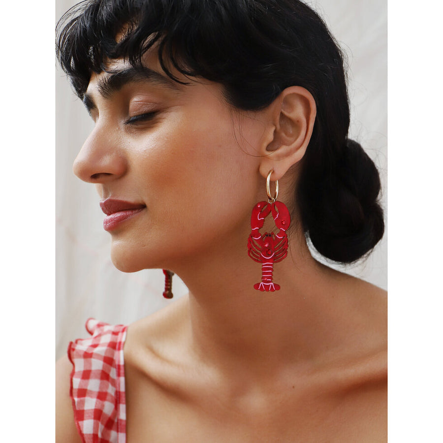 Wolf & Moon : Statement Lobster Hoop Earrings