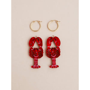 Wolf & Moon : Statement Lobster Hoop Earrings