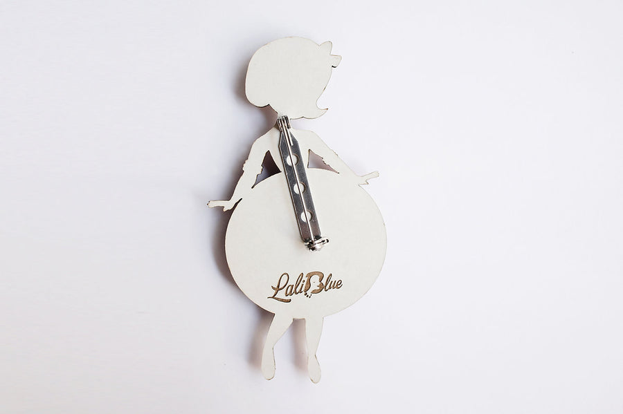 LaliBlue : Christmas : Striped Christmas Lady Ornament Brooch