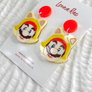 Louna Rae : Super Mario Cat Dangle Earrings