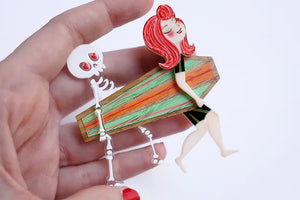 LaliBlue : Summerween : Surfer Couple Brooch