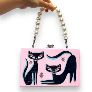 Lipstick & Chrome :  Swanky Kitties Acrylic Handbag [PRE-ORDER]