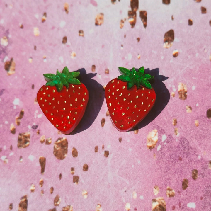 Folk & Fortune : Sweet Strawberry Stud Earrings