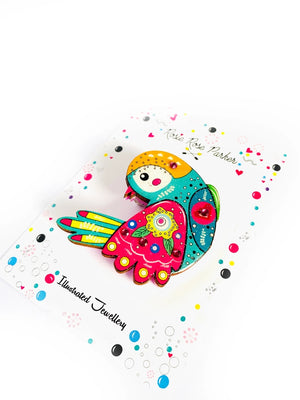 Rosie Rose Parker :  The Amazing Abstract Birdie Brooch