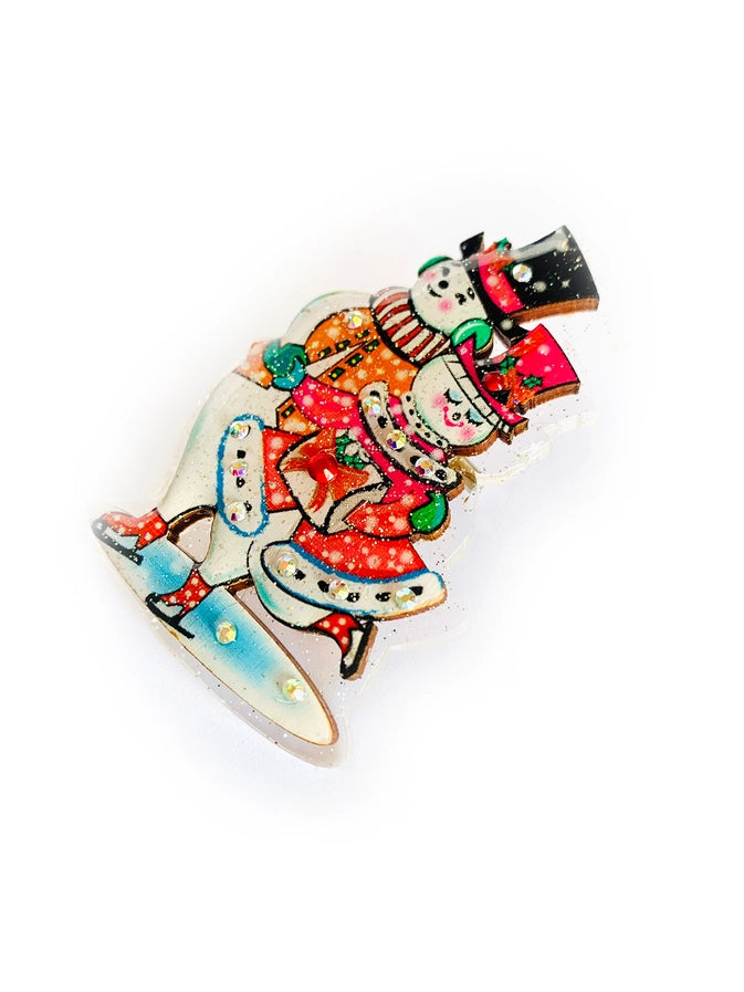 Rosie Rose Parker : Snowman Dance Brooch