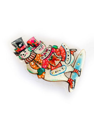 Rosie Rose Parker : Snowman Dance Brooch