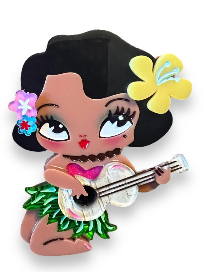 Lipstick & Chrome : Tiki Hula Girl Brooch x By Miss Fluff