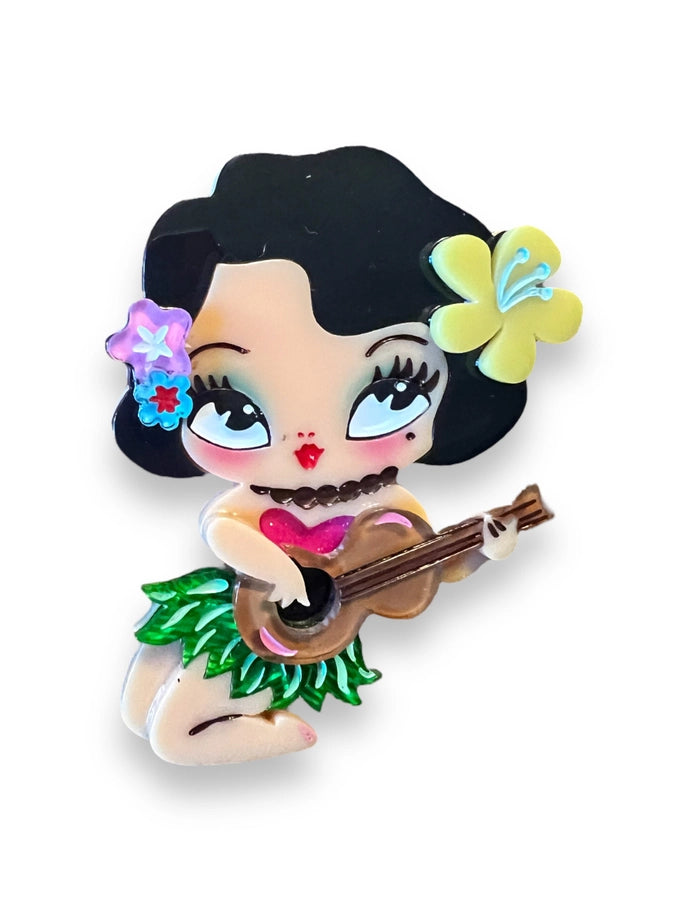 Lipstick & Chrome : Tiki Hula Girl Brooch x By Miss Fluff