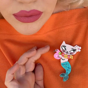 Lipstick & Chrome : Tiki Merkitty Brooch By Miss Fluff