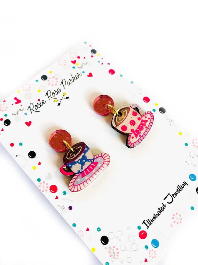 Rosie Rose Parker : Time for Coffee Dangle Earrings