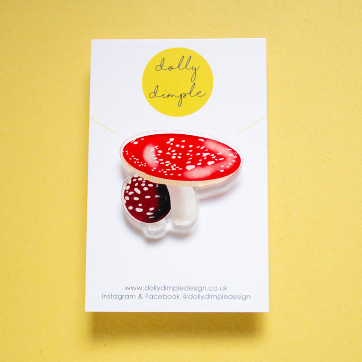 Dolly Dimple Design : Toadstool Acrylic Pin Badge