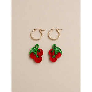 Wolf & Moon : Tomato Hoop Earrings