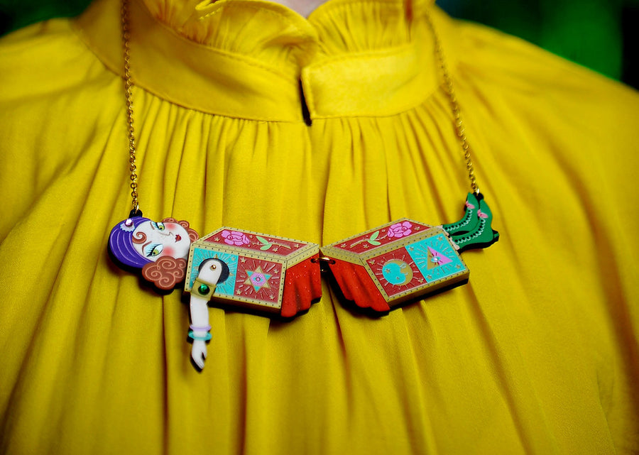LaliBlue : Cursed Carnival : Trick of lady in two boxes Necklace
