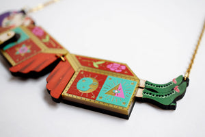 LaliBlue : Cursed Carnival : Trick of lady in two boxes Necklace