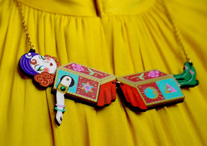 LaliBlue : Cursed Carnival : Trick of lady in two boxes Necklace