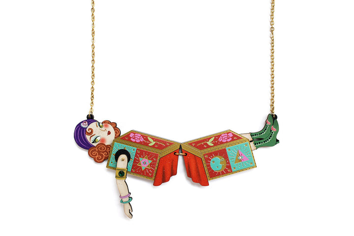 LaliBlue : Cursed Carnival : Trick of lady in two boxes Necklace