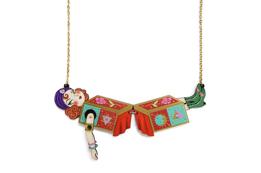 LaliBlue : Cursed Carnival : Trick of lady in two boxes Necklace