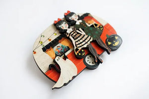 LaliBlue :  Halloween Woods :  Trick or Treat Caravan Brooch