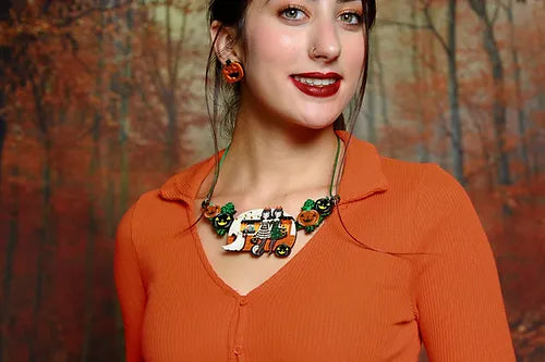 LaliBlue :  Halloween Woods : Trick or Treat Caravan Necklace / Brooch