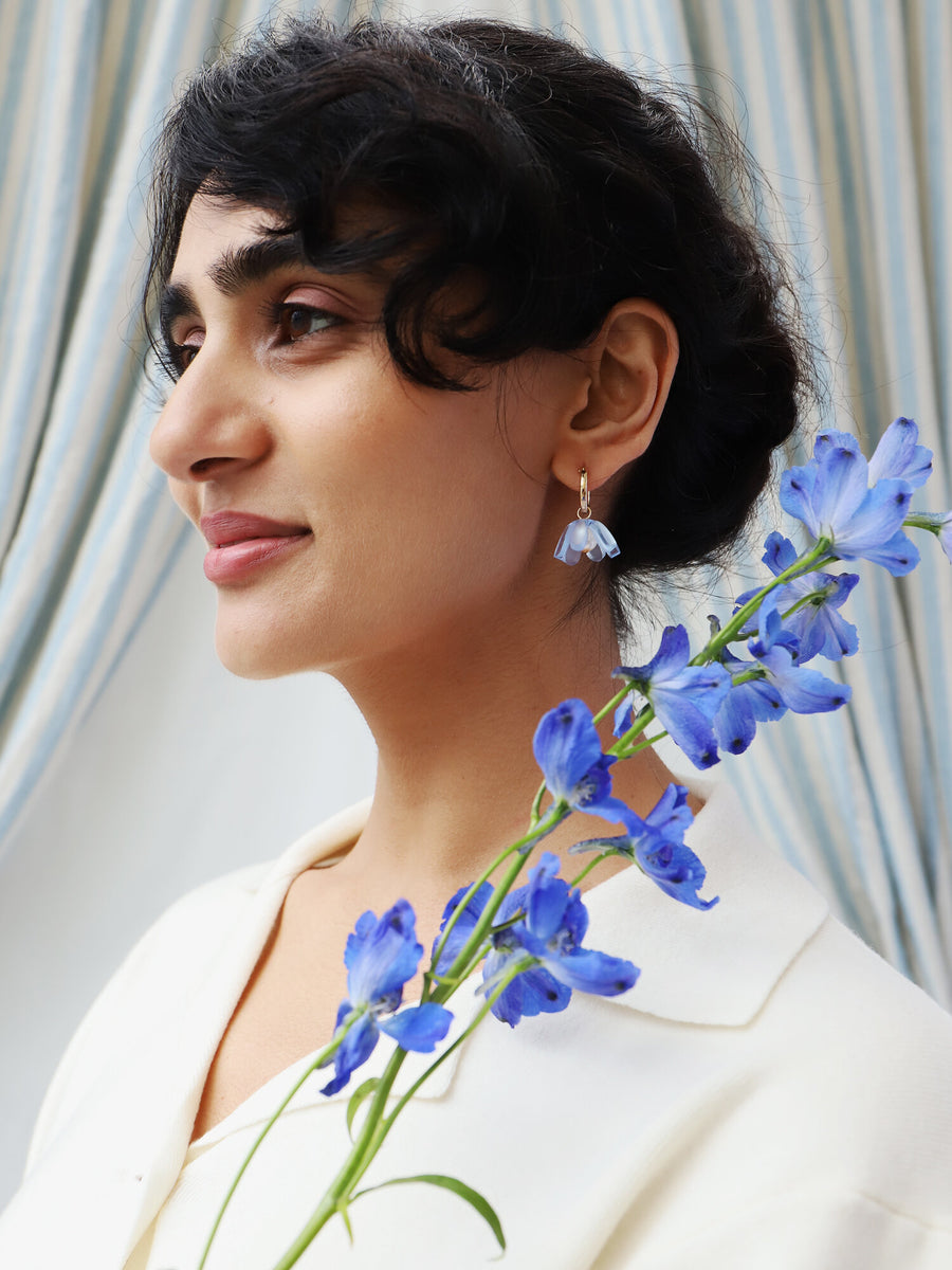 Wolf & Moon : Tulip Hoops in Pale blue