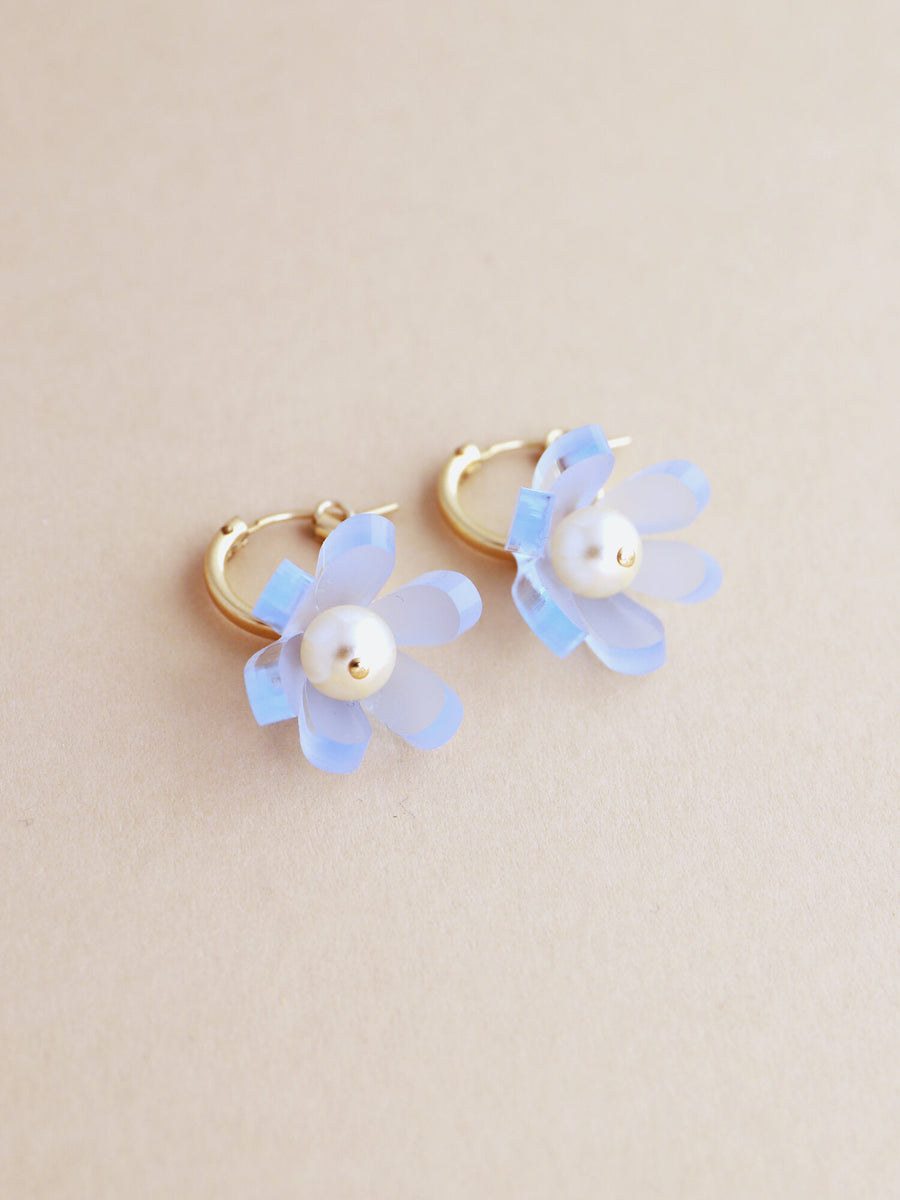 Wolf & Moon : Tulip Hoops in Pale blue