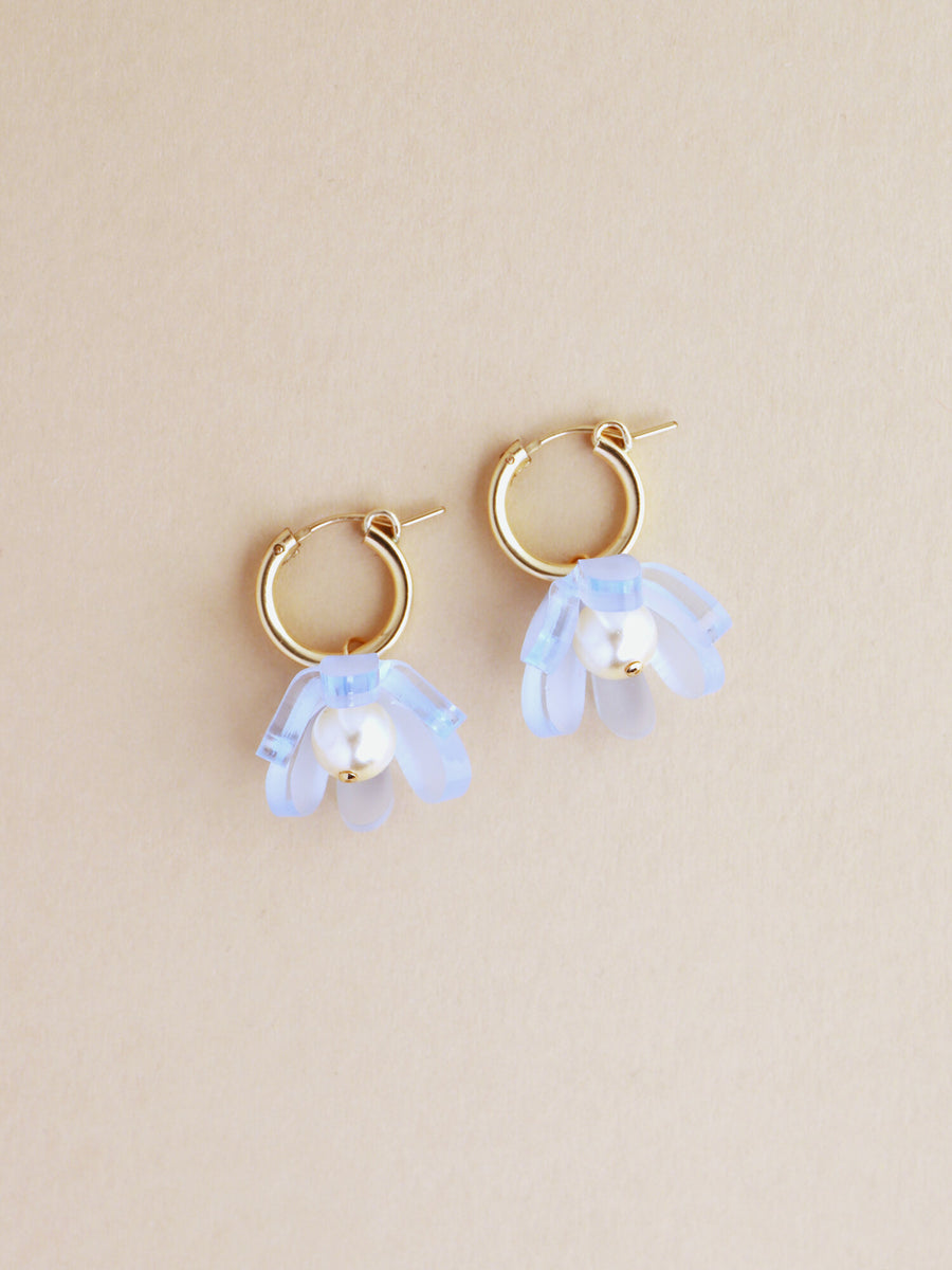 Wolf & Moon : Tulip Hoops in Pale blue