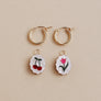Wolf & Moon : Tulip & Cherry Charm Hoops