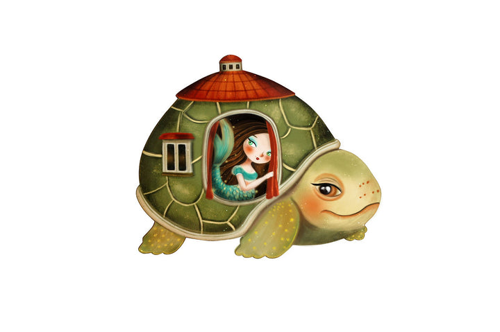 LaliBlue : Nature : Turtle with Mermaid brooch [PRE-ORDER]