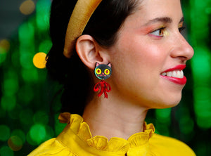 LaliBlue : Cursed Carnival : Vampire Kitten Earrings