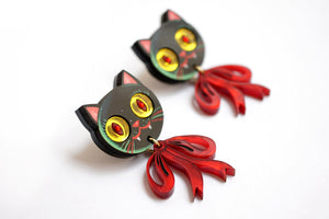 LaliBlue : Cursed Carnival : Vampire Kitten Earrings