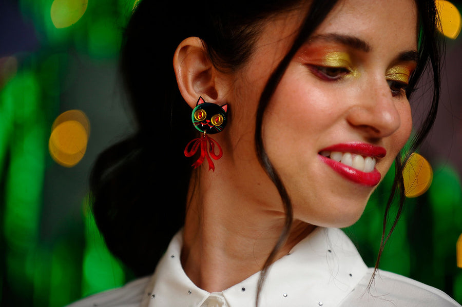 LaliBlue : Cursed Carnival : Vampire Kitten Earrings