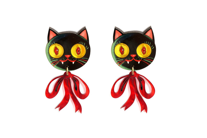 LaliBlue : Cursed Carnival : Vampire Kitten Earrings