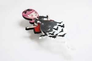 LaliBlue :  Halloween Woods : Vampiress with Bats Brooch [PRE-ORDER]