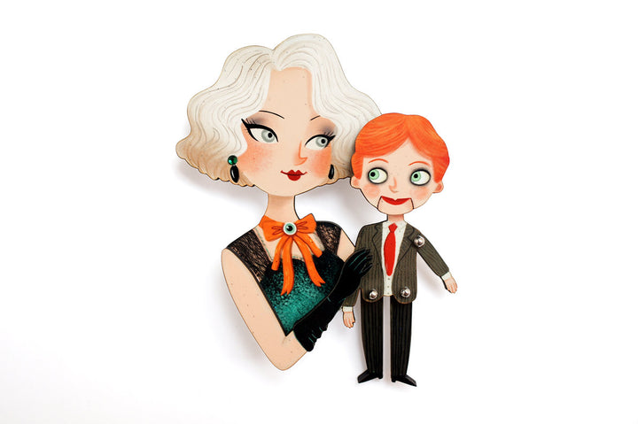 LaliBlue : Cursed Carnival : Ventriloquist and her dummy Brooch