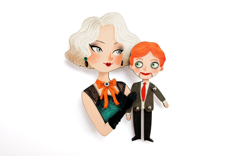 LaliBlue : Cursed Carnival : Ventriloquist and her dummy Brooch