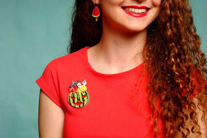 LaliBlue : Summerween : Watermelon Cocktail Brooch