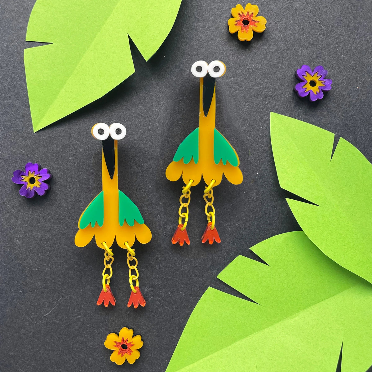 Happy Stuff Studio : Weird Bird - Statement Earrings [PRE-ORDER ...