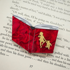 Dolly Dimple Design : Winnie the Pooh Red Book Brooch