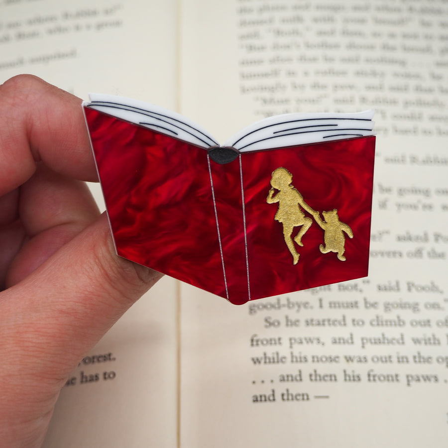 Dolly Dimple Design : Winnie the Pooh Red Book Brooch