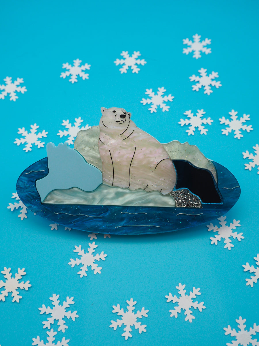 Dolly Dimple Design : Polar Bear Acrylic Brooch