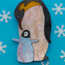Dolly Dimple Design : Emperor Penguin & Chick Acrylic Brooch