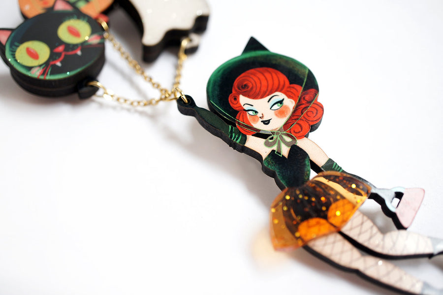 LaliBlue : Cursed Carnival : Witch with Balloons Brooch
